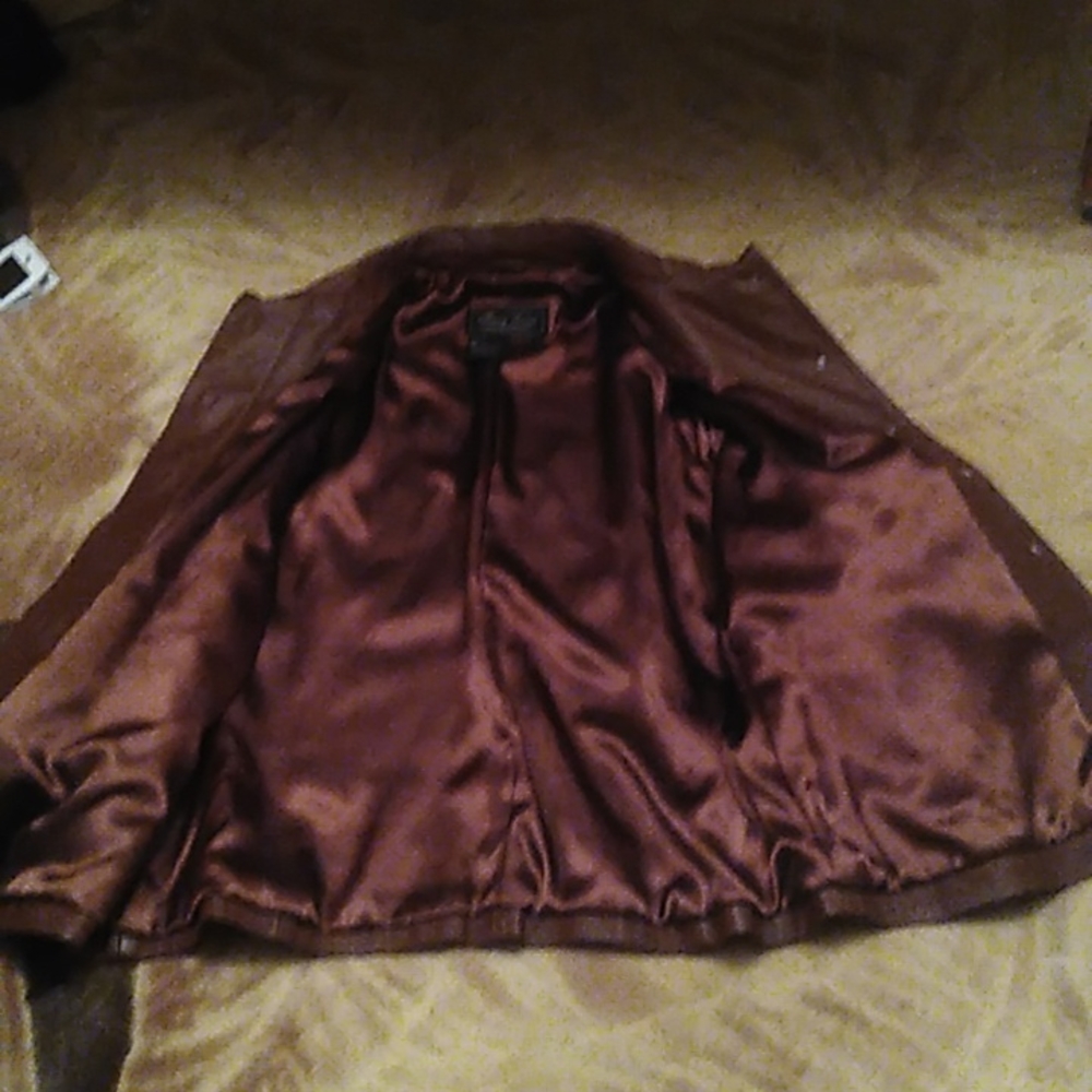 Terry Lewis Classic Luxuries brown leather jacket 1X - Picture 3 of 4